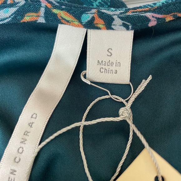 LC LAUREN CONRAD Dress Midi Sleeveless V-Neck Ruffle Hem Teal Fern Small - Picture 7 of 8